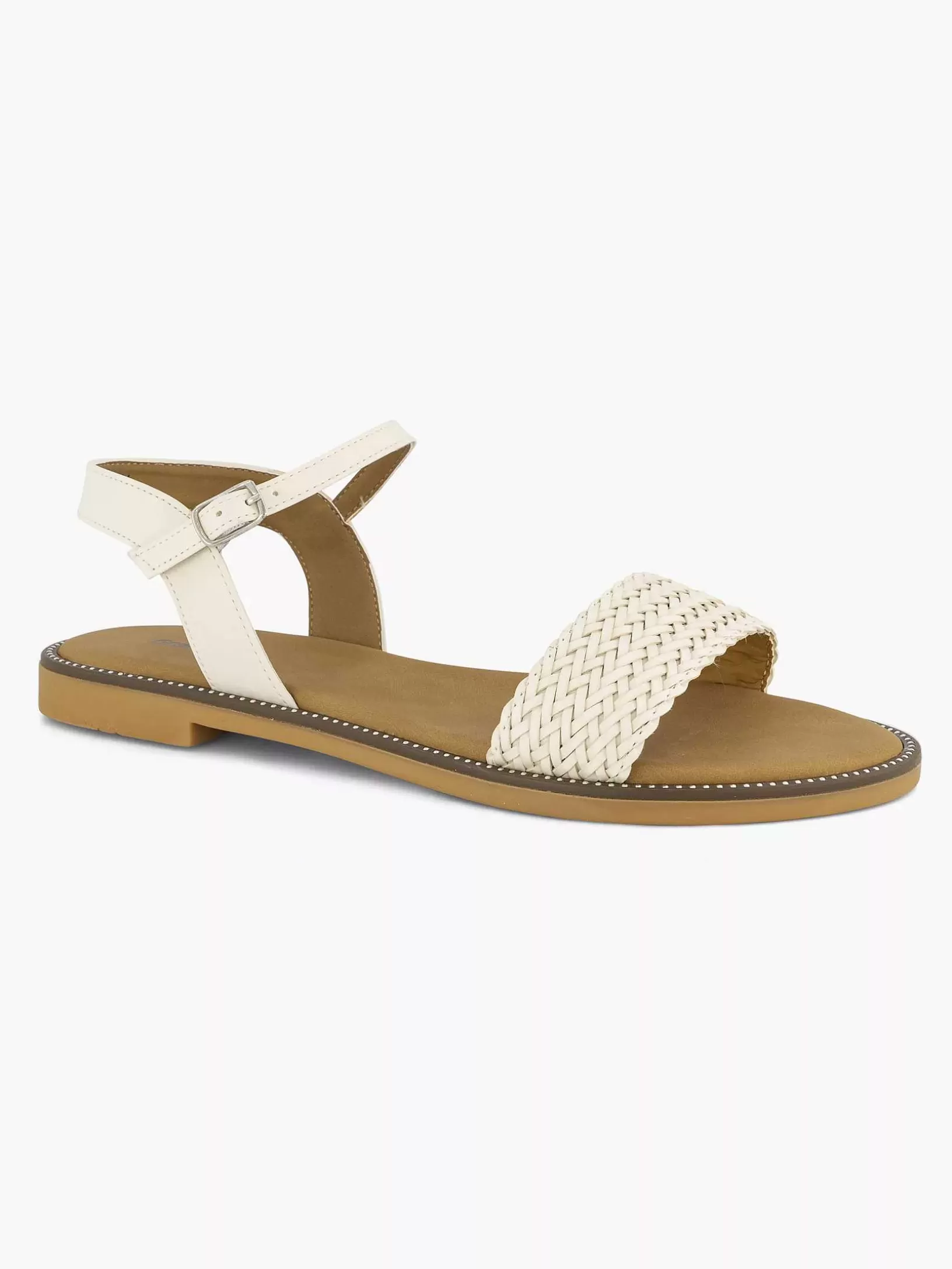 Ladies Graceland White Sandal Braided