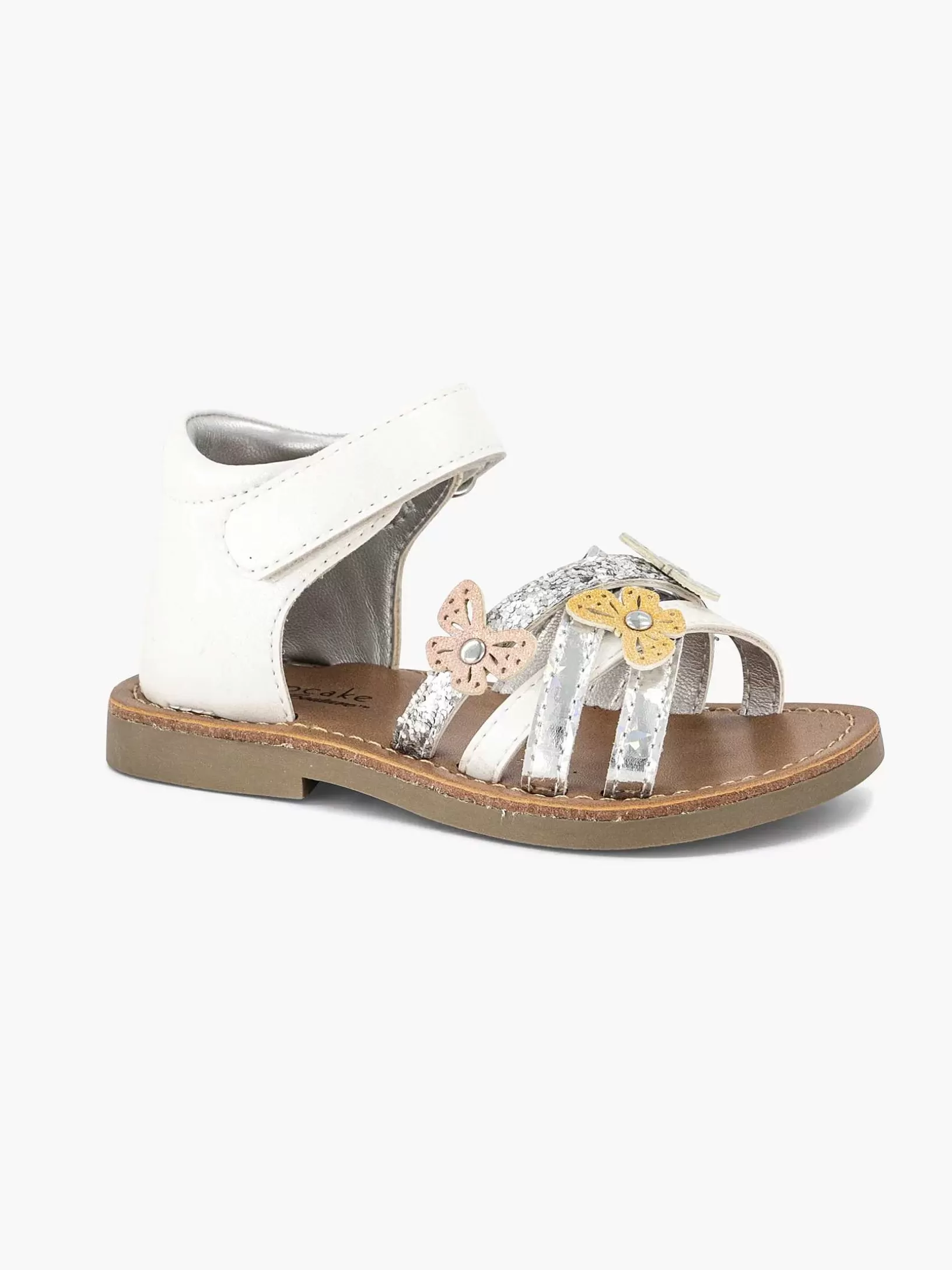 Children Cupcake Couture White Sandal Butterflies