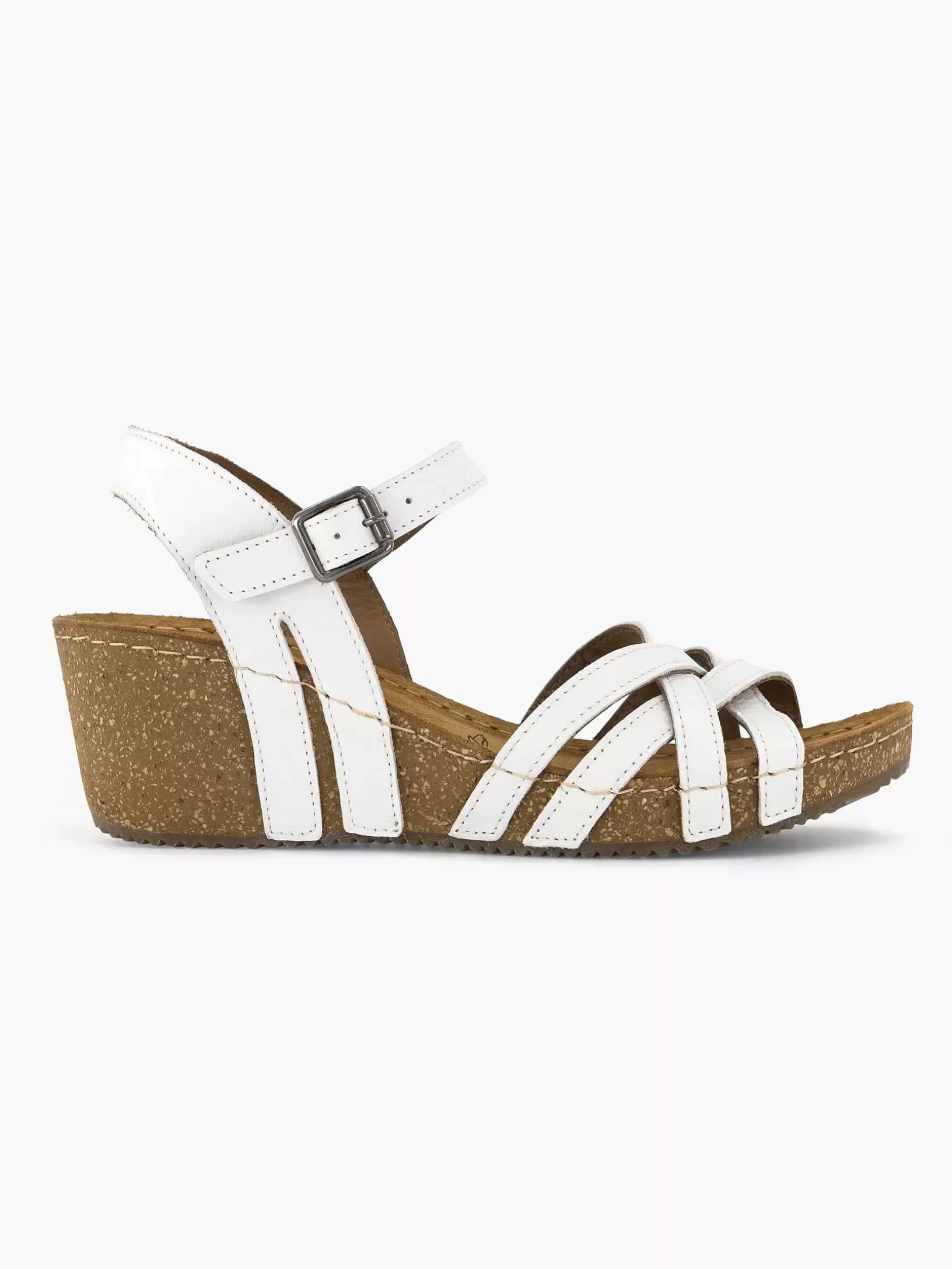 Ladies Easy Street White Sandal Wedge Heel