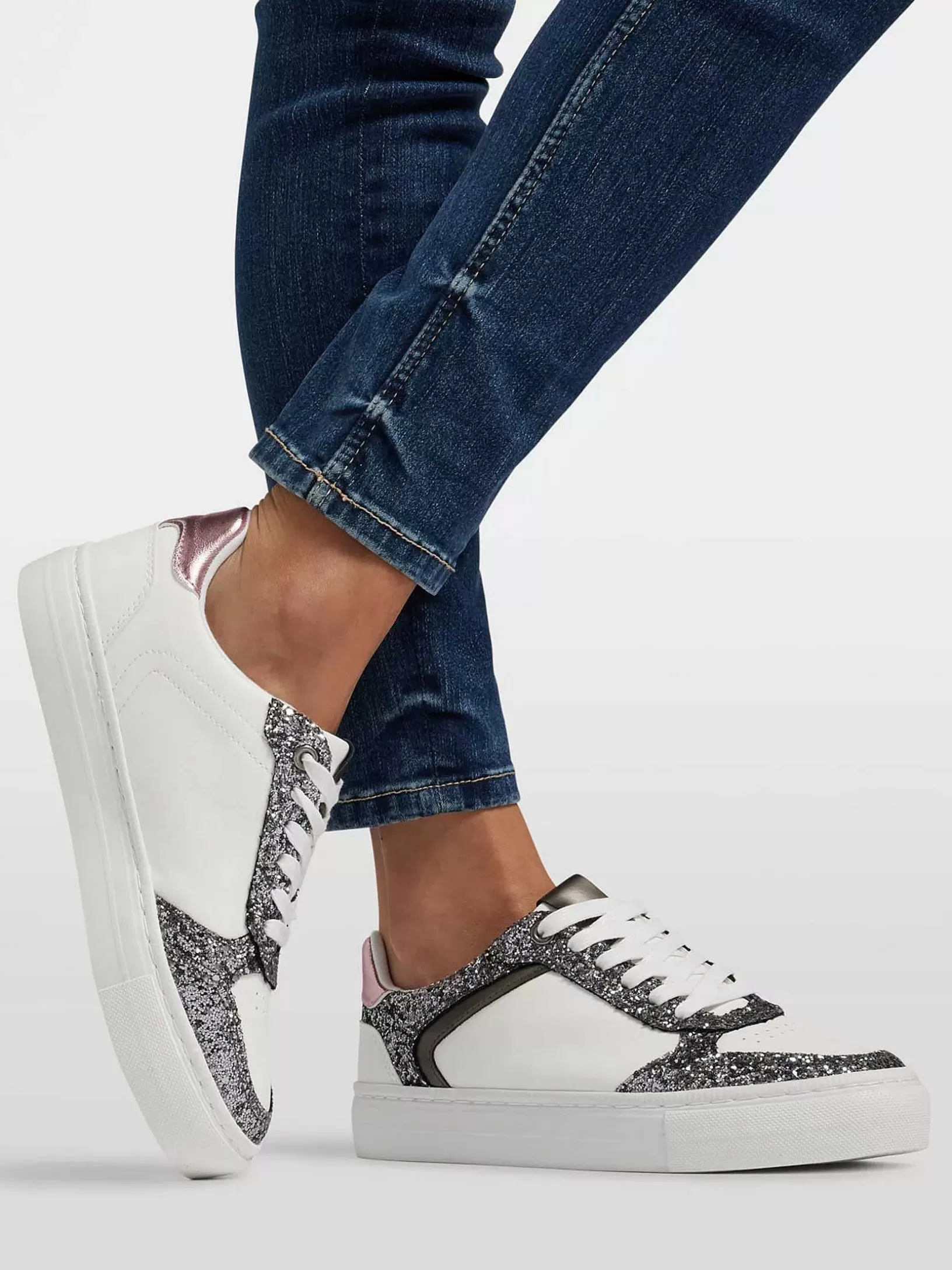 Ladies Graceland White Sneaker Glitter